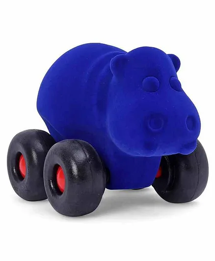 Rubbabu Pull Along Hippo Toy - Dark Blue