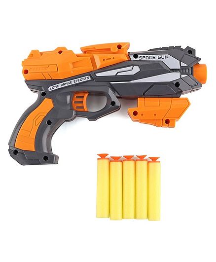Toy Gun With Soft Bullets - Grey Orange