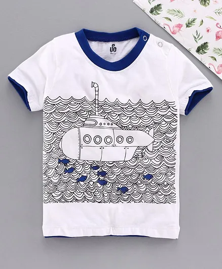 Under Fourteen Only Half Sleeves Under Water Theme Tee - White