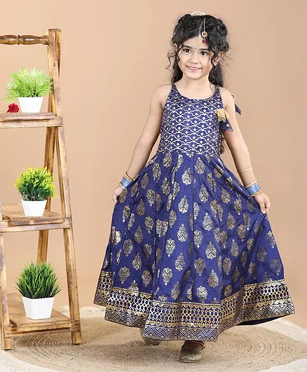 Babyhug Sleeveless Ethnic Dress - Navy