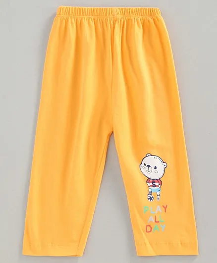 Tango Full Length Lounge Pant Bear Print - Yellow