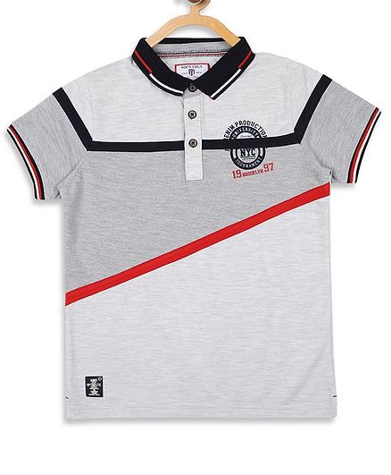 Monte Carlo Half Sleeves Contrast Tape Tee - Grey