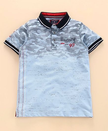 Monte Carlo Half Sleeves 97 Print Tee - Blue