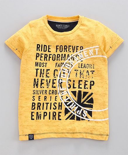 Monte Carlo Ride Print Half Sleeves Tee - Yellow