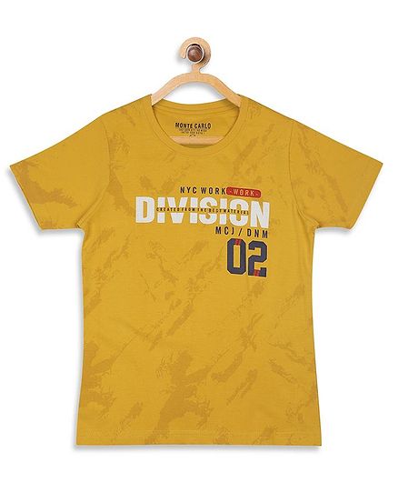 Monte Carlo Half Sleeves Division Printed Tee - Yellow