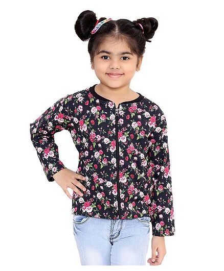 M'Andy Full Sleeves Floral Print Jacket - Multi Colour