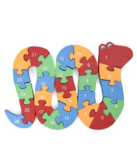 Tinykart Snake Alphanumeric Jigsaw Puzzle - Multicolor