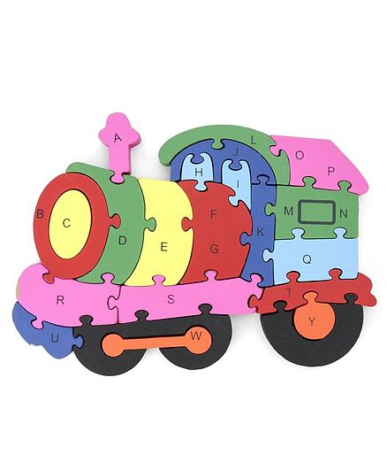 Tinykart Train Engine Alphanumeric Jigsaw Puzzle - Multicolor