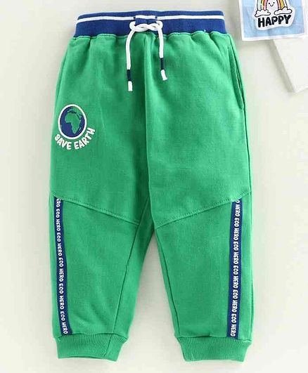 Babyhug Full Length Lounge Pant Earth Print - Green