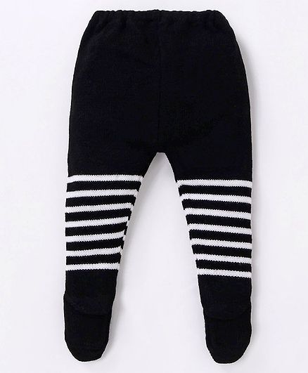 Babyhug Striped Bootie Leggings - Black