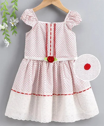 Enfance Core Sleeveless Polka Printed Dress - Red