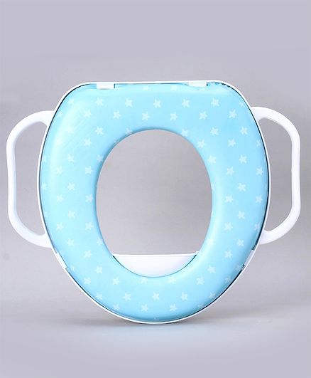 Babyhug Cushioned Potty Seat with Handle Star Print - Blue