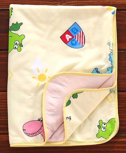 Diaper Changing Mat Dinosaur Print - Yellow