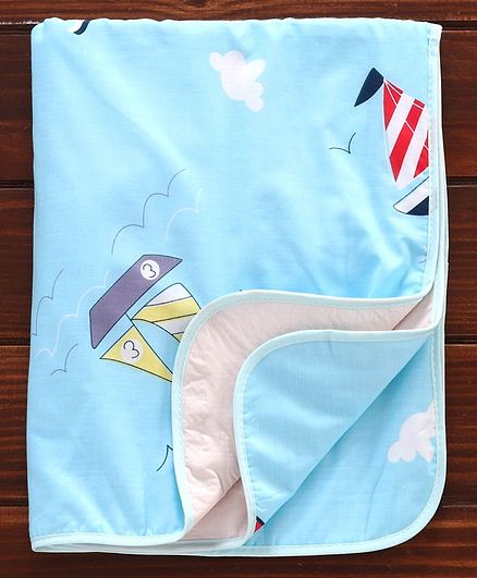 Diaper Changing Mat Boat Print - Blue