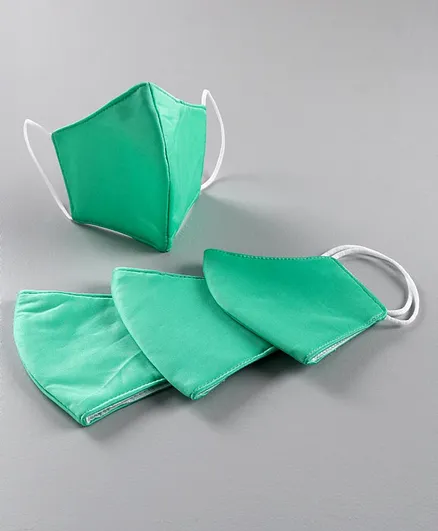 JS Care LB-N95 6 Ply Pack Of 4 Face Masks - Green