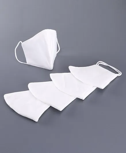 JS CARE LB-N95 6 Ply Pack Of 5 Face Masks - White
