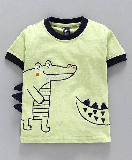 Jb Club Crocodile Print Half Sleeves Tee - Green