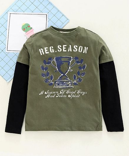 Adams Kids Season Print Full Sleeves Tee - Green
