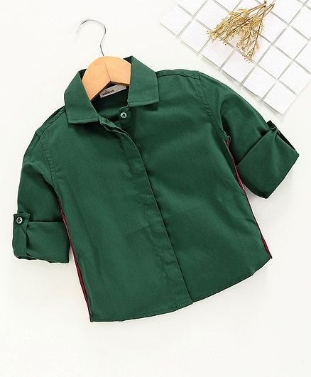 Adams Kids Side Tape Full Sleeves Shirt - Green