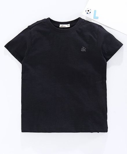 Adams Kids Solid Half Sleeves Tee - Black