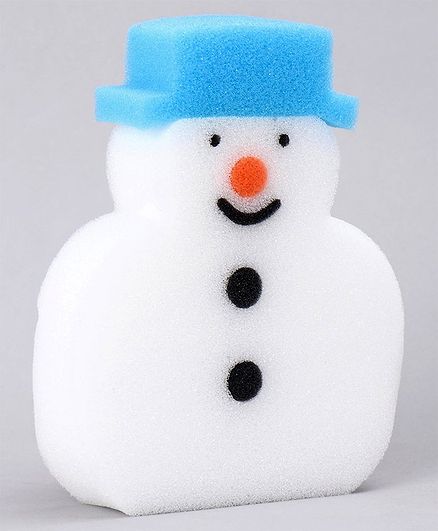 Baby Bath Snowman Shaped Sponge - Blue & White