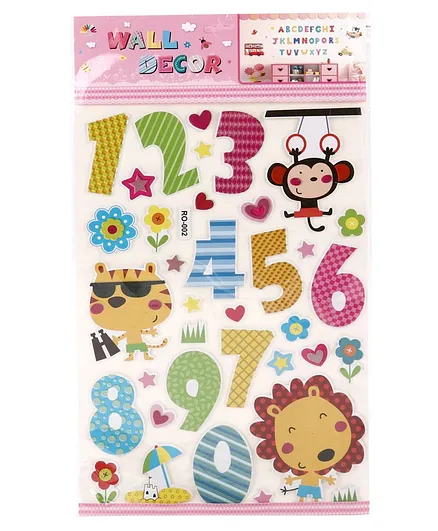 Number Wall Stickers Pack of 37 - Multicolor