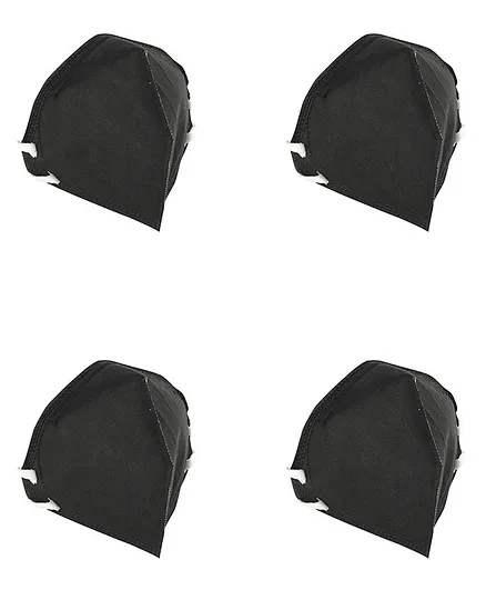 JS CARE GI-N95 6 Ply Pack Of 4 Face Masks - Black
