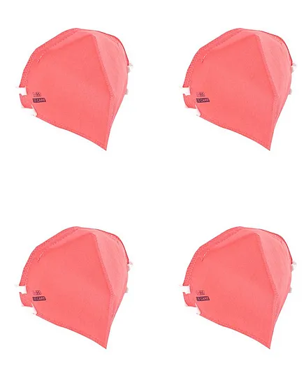 JS CARE GI-N95 6 Ply Pack Of 4 Face Masks - Peach