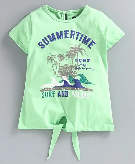 JusCubs Half Sleeves Summer Time Knot Tee - Green