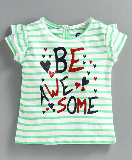 JusCubs Short Sleeves Be Awesome Top - Green