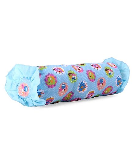 Frill Border Bolster Multi Print - Blue