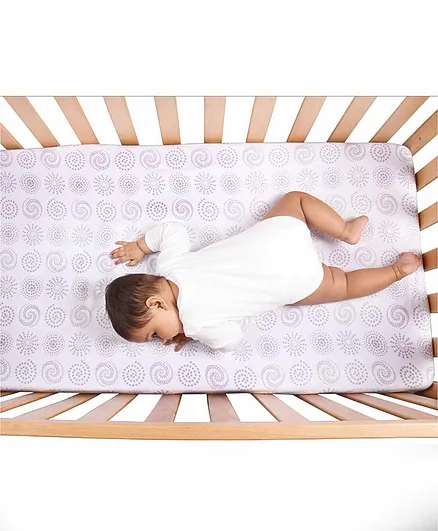 Kaarpas Premium Organic Cotton Muslin Fitted Large Cot Crib Sheet - Purple