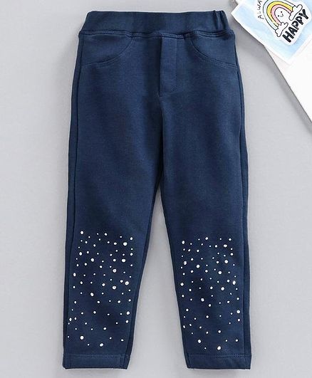 Babyhug Full Length Printed Jeggings - Blue