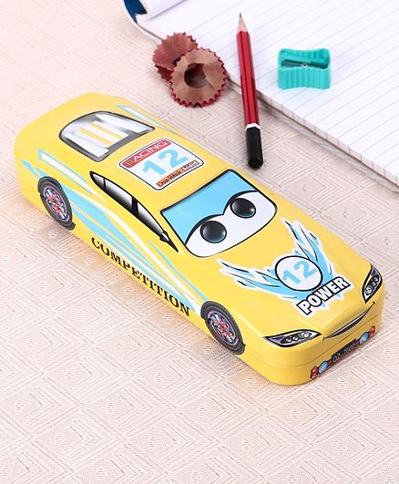 Car Shaped Pencil Boxes Pack of 2 - Yellow