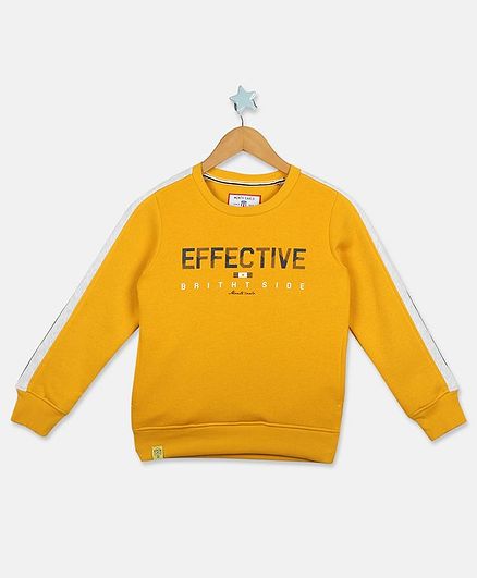 MONTE CARLO Full Sleeves Effective Printed Sweatshirt - Yellow