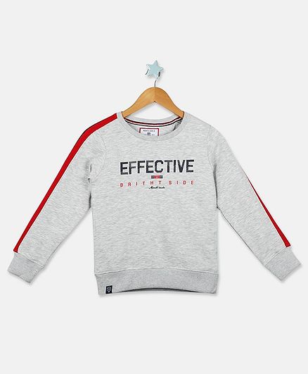 MONTE CARLO Full Sleeves Effective Printed Sweatshirt - Light Grey
