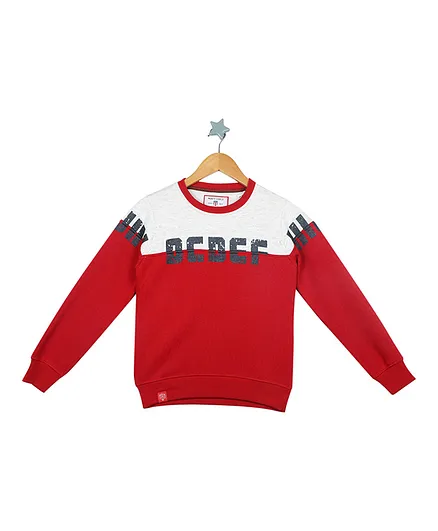 Monte Carlo Full Sleeves Rebel Print Sweatshirt - Red