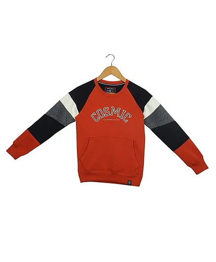 Monte Carlo Full Sleeves Cosmic Print Sweatshirt - Brown