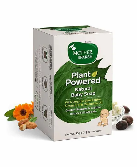Mother Sparsh Plant Powered Natural Baby Soap Pack of 2 - 75 gm Each