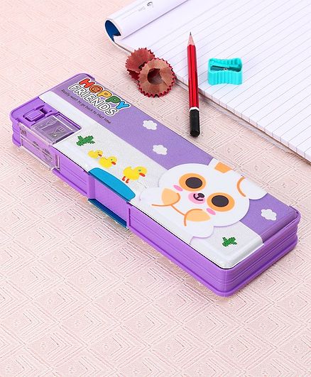 Dual Sided Printed Pencil Box - Purple