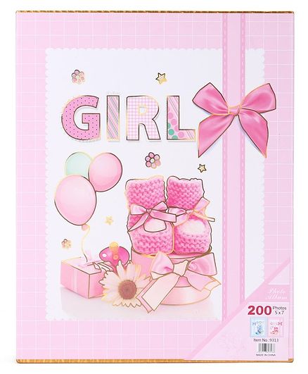 Baby Photo Album Girl Print - Pink