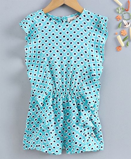 Ed-a-Mamma Short Sleeves Striped Rayon Dress - Sky Blue