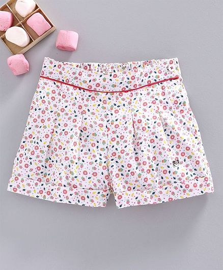 Ed-a-Mamma Printed Pleated Shorts With Turn Ups - Pink