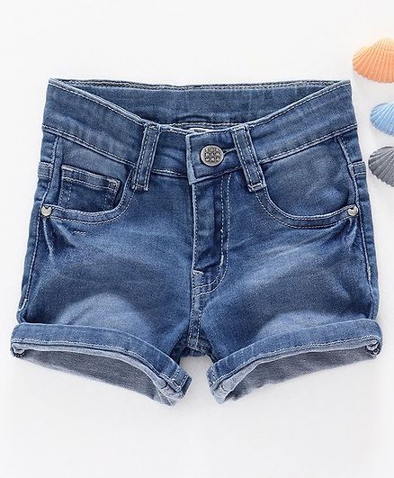 Ed-a-Mamma Washed Denim Shorts - Mid Blue
