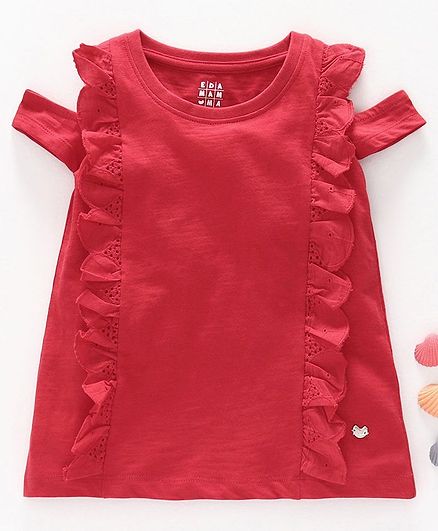 Ed-a-Mamma Sleeveless Ruffle Detailed Top - Red