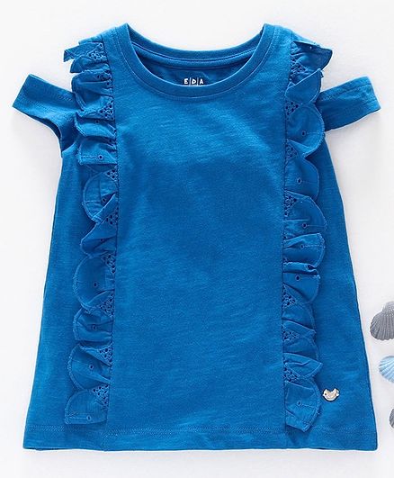 Ed-a-Mamma Sleeveless Ruffle Detailed Top - Blue