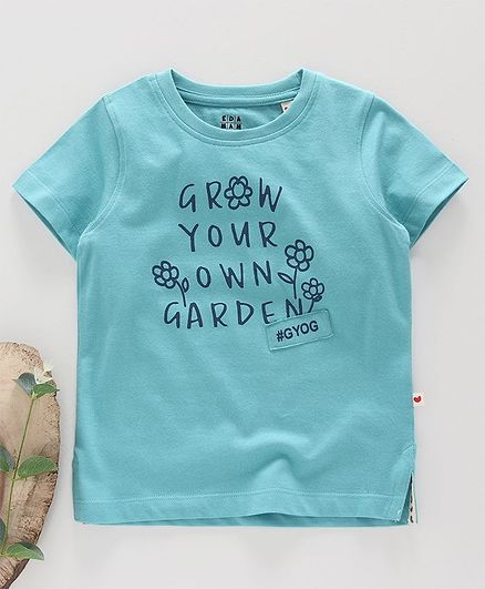 Ed-a-Mamma Half Sleeves Organic Print Tee - Turq
