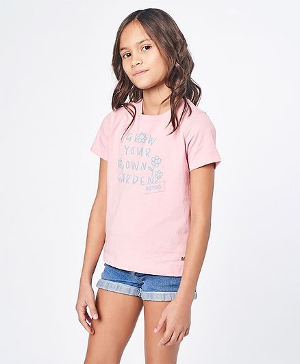Ed-a-Mamma Half Sleeves Organic Print Tee - Light Pink