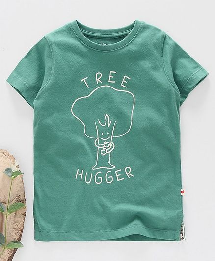 Ed-a-Mamma Half Sleeves Tree Hugger Printed Tee - Green