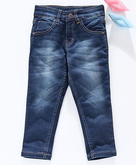 Ed-a-Mamma Knit Denim Washed Jeans - Dark Blue